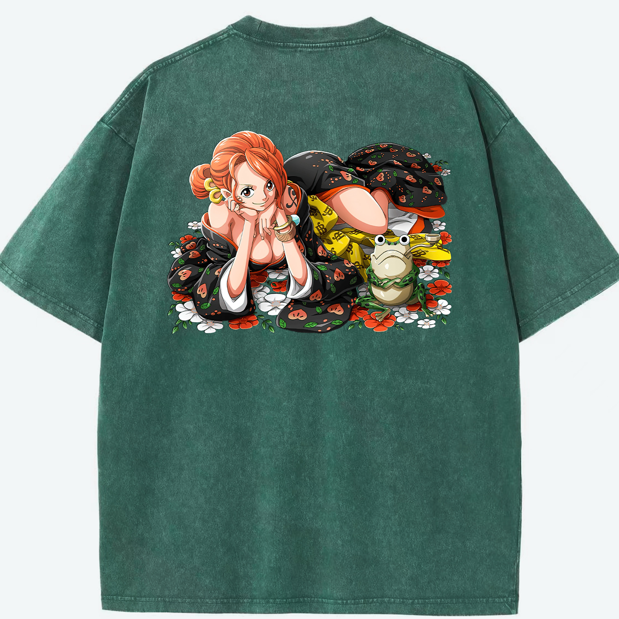 ワンピース ナミ ONE PIECE Nami 綿100% ヴィンテージ風 半袖Tシャツ（背面プリント）